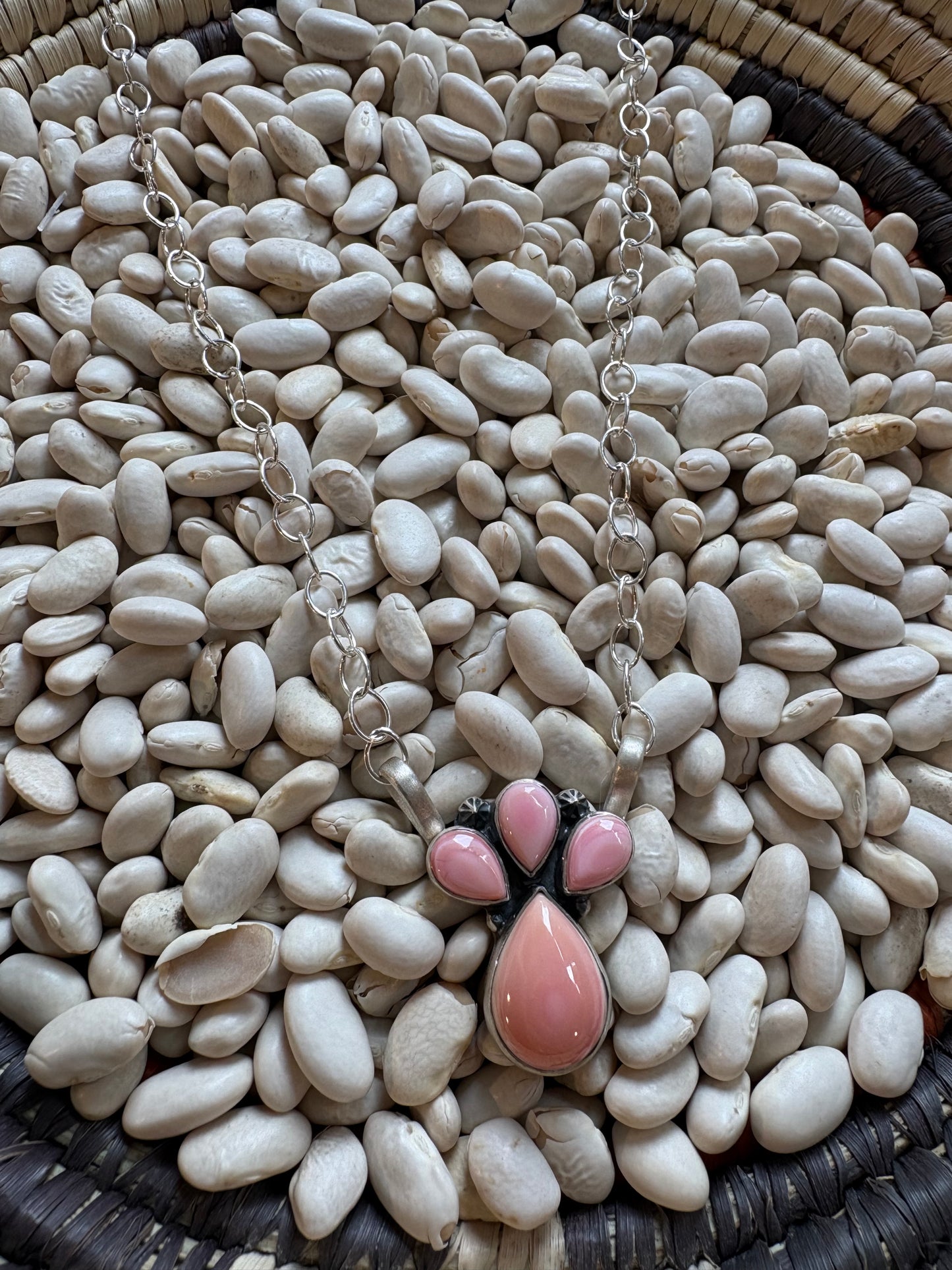 Pink Conch Cluster Necklace