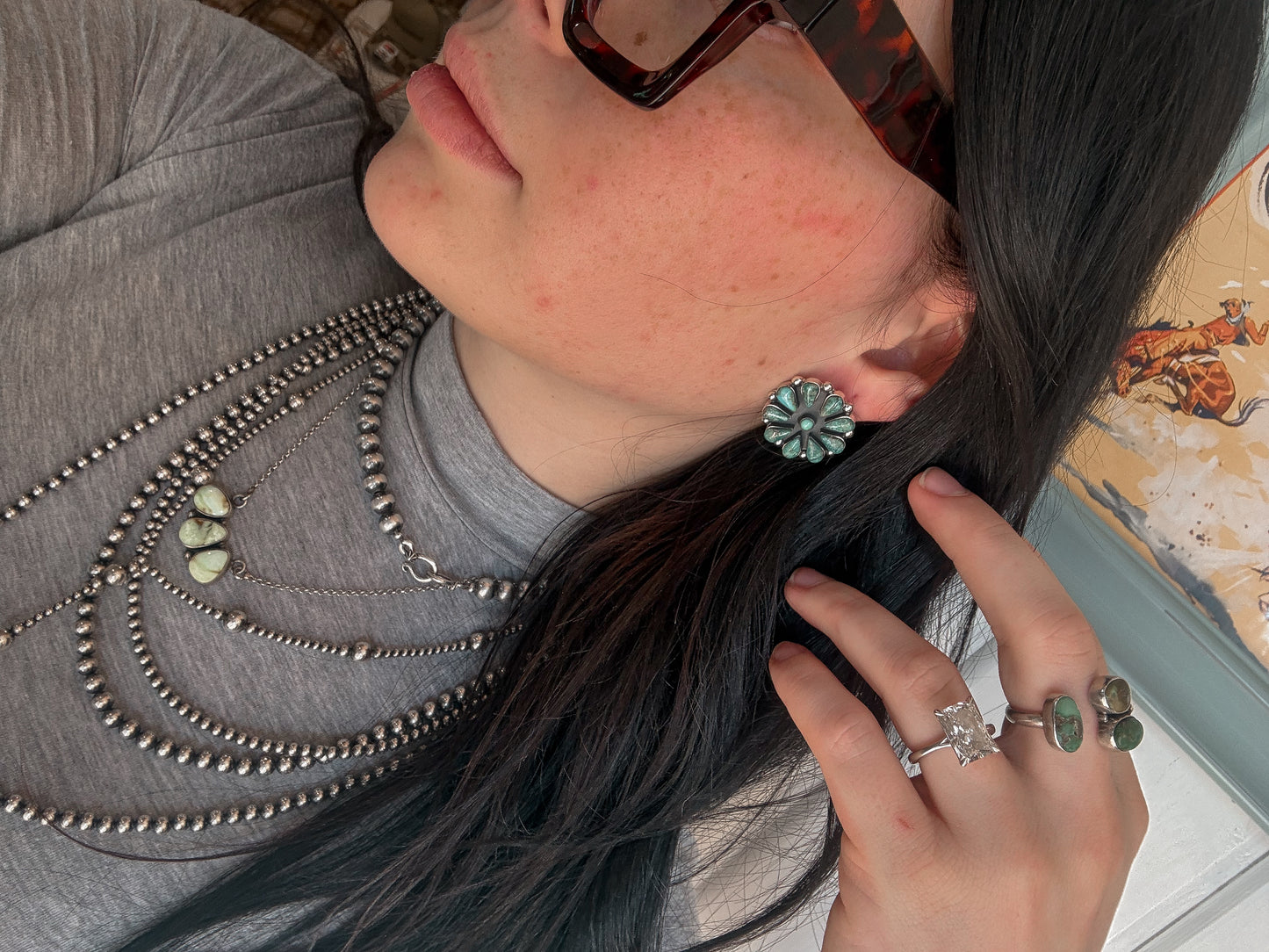 Cluster Turquoise Earrings