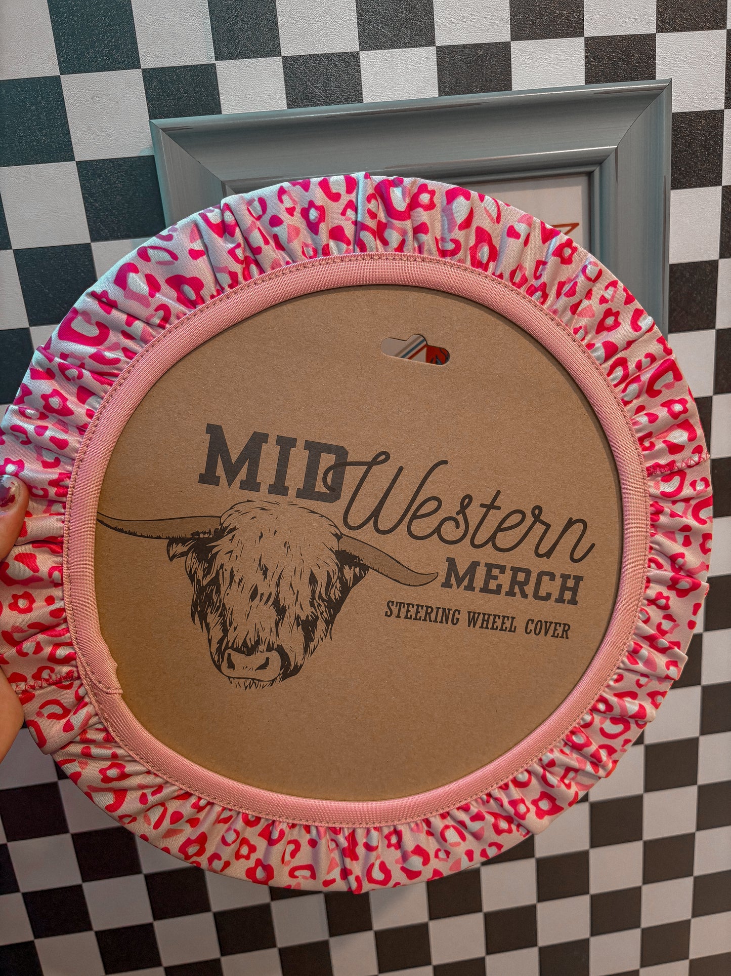 Steering Wheel Cover *Pink Leopard