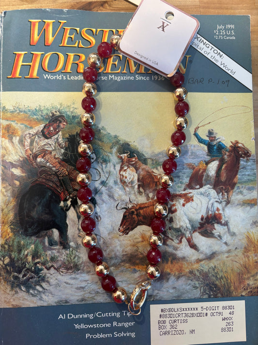 Maroon & Gold Chunky Necklace
