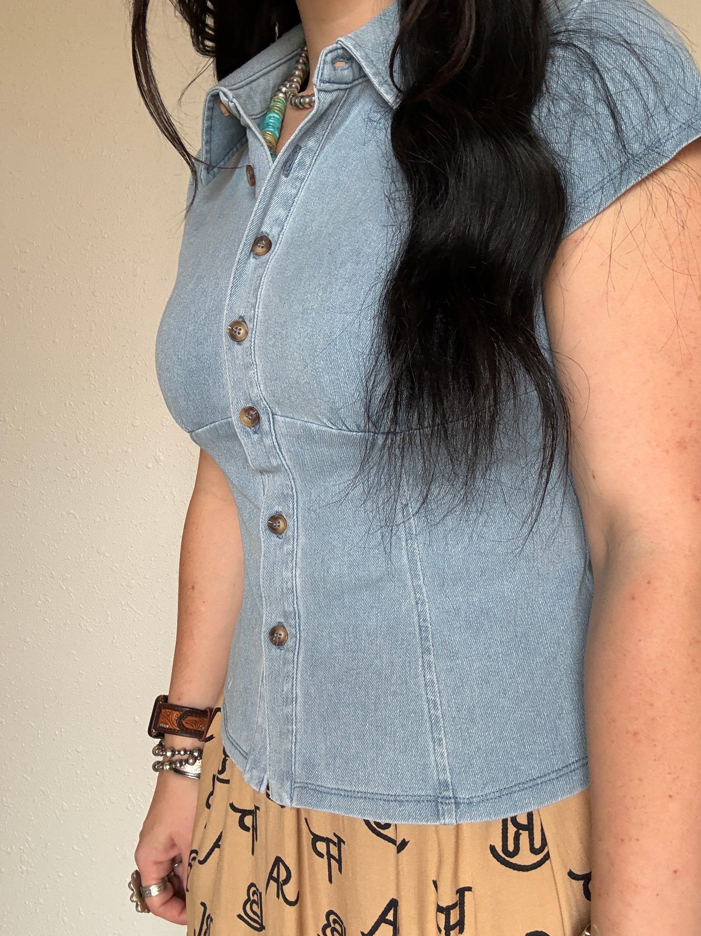 The Cinch Denim Blouse