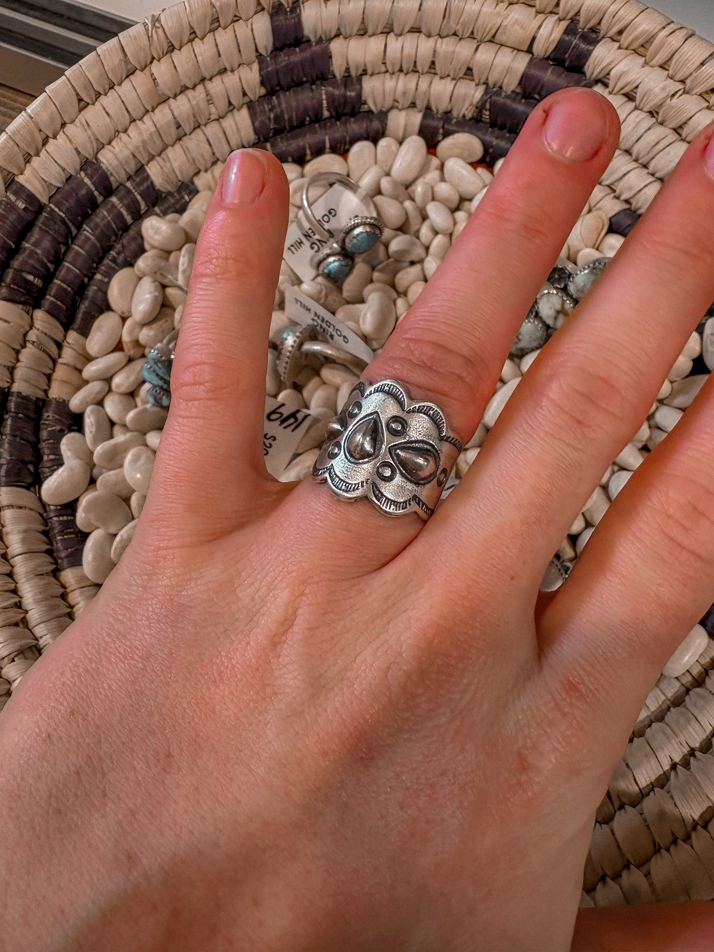 B. Shorty Silver Cigar Band Ring Size 6.5