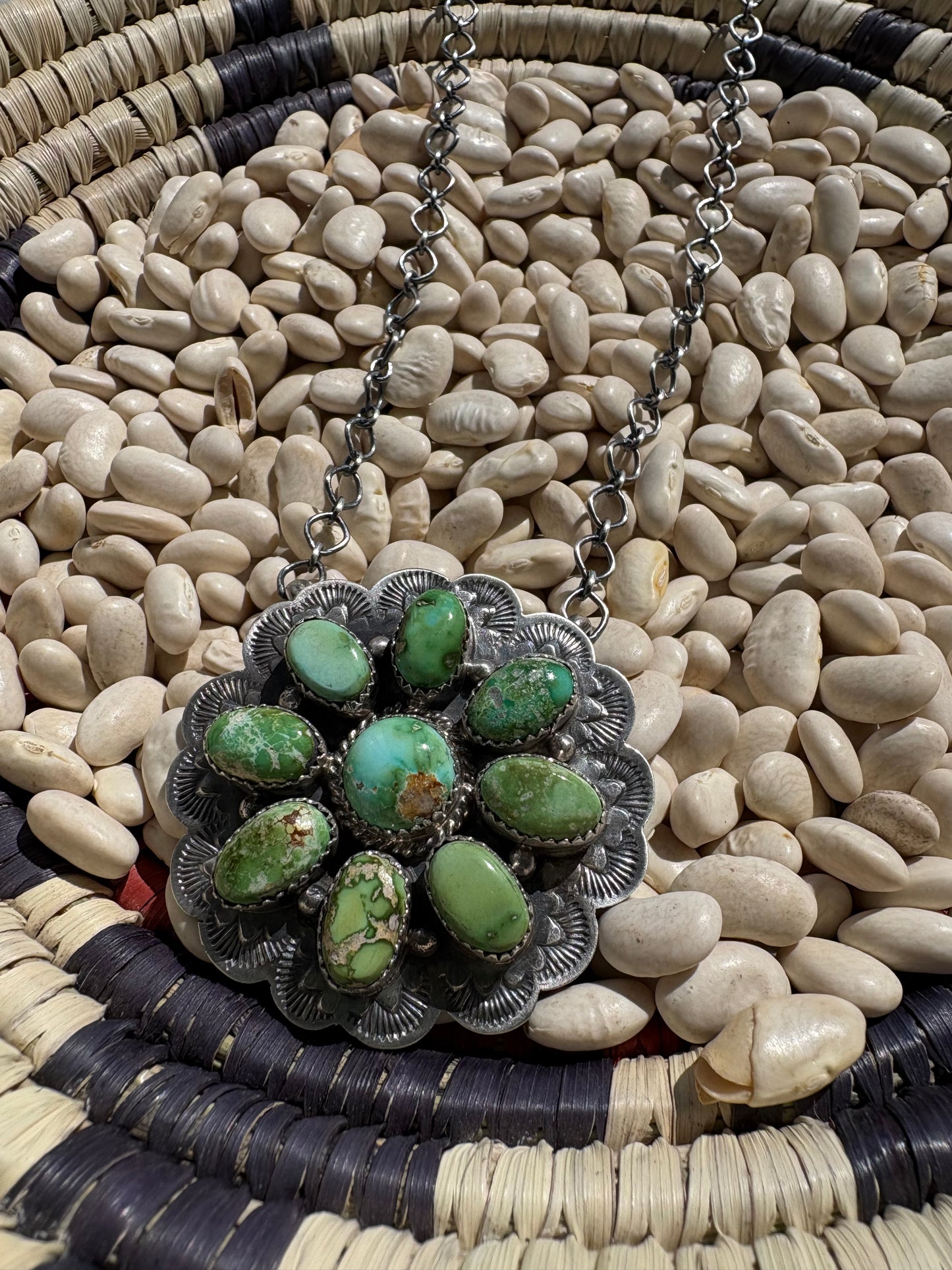 Kee Johnson Cluster Concho Necklace