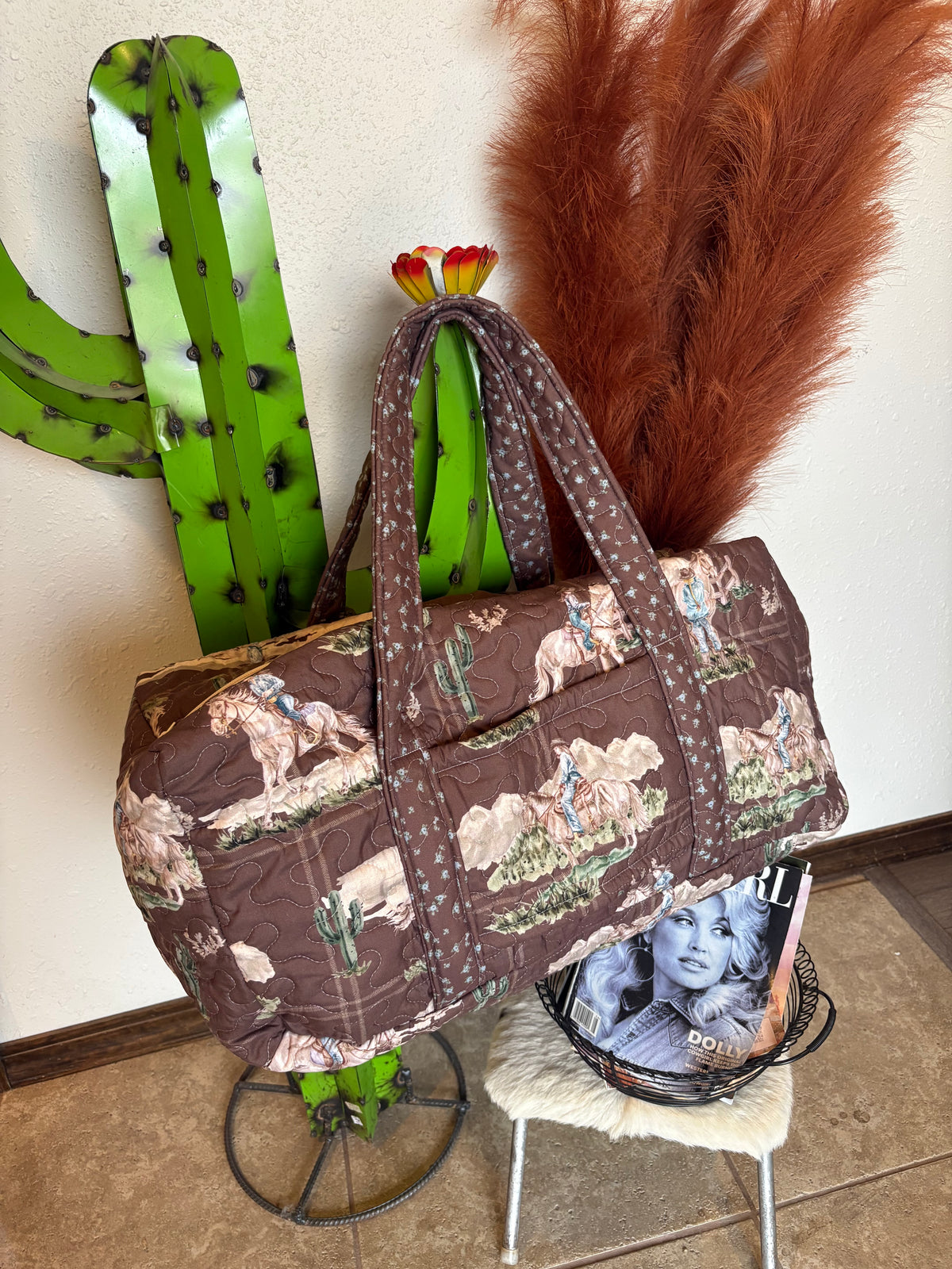 Desert Daughters Chocolate Quilted Weekender Duffle