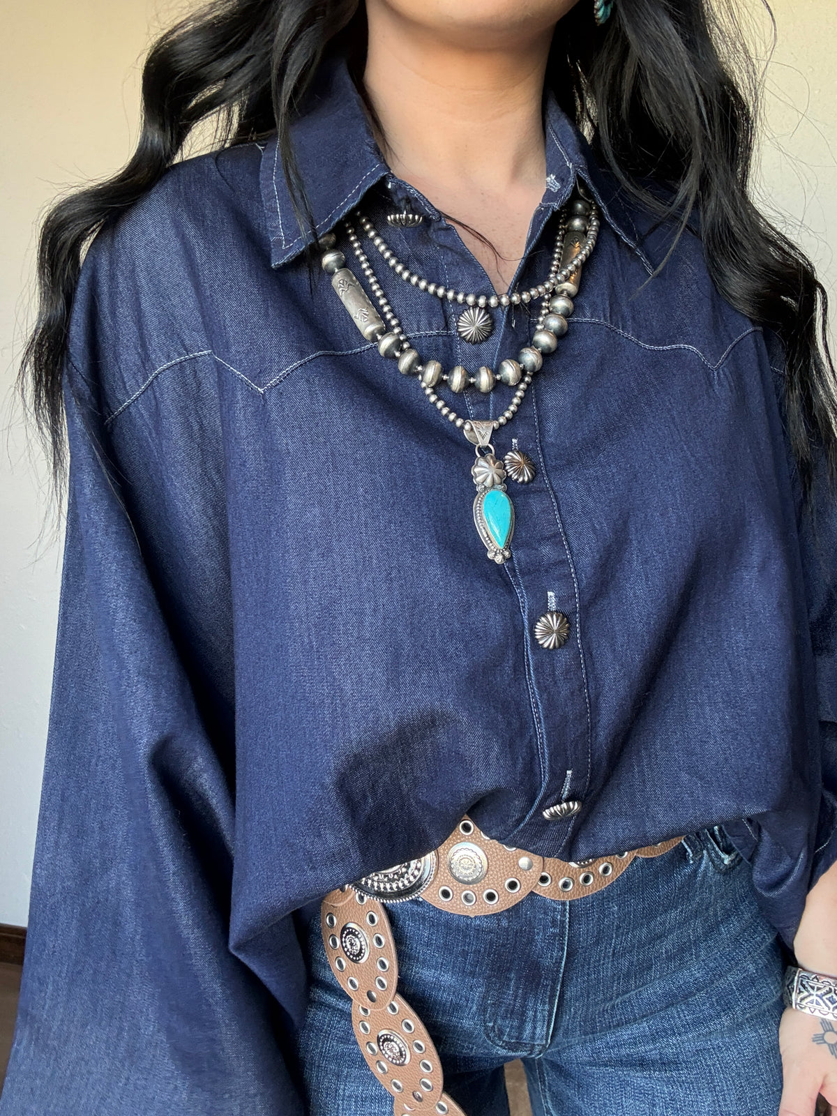 The Blu Outlaw One Size Denim Poncho
