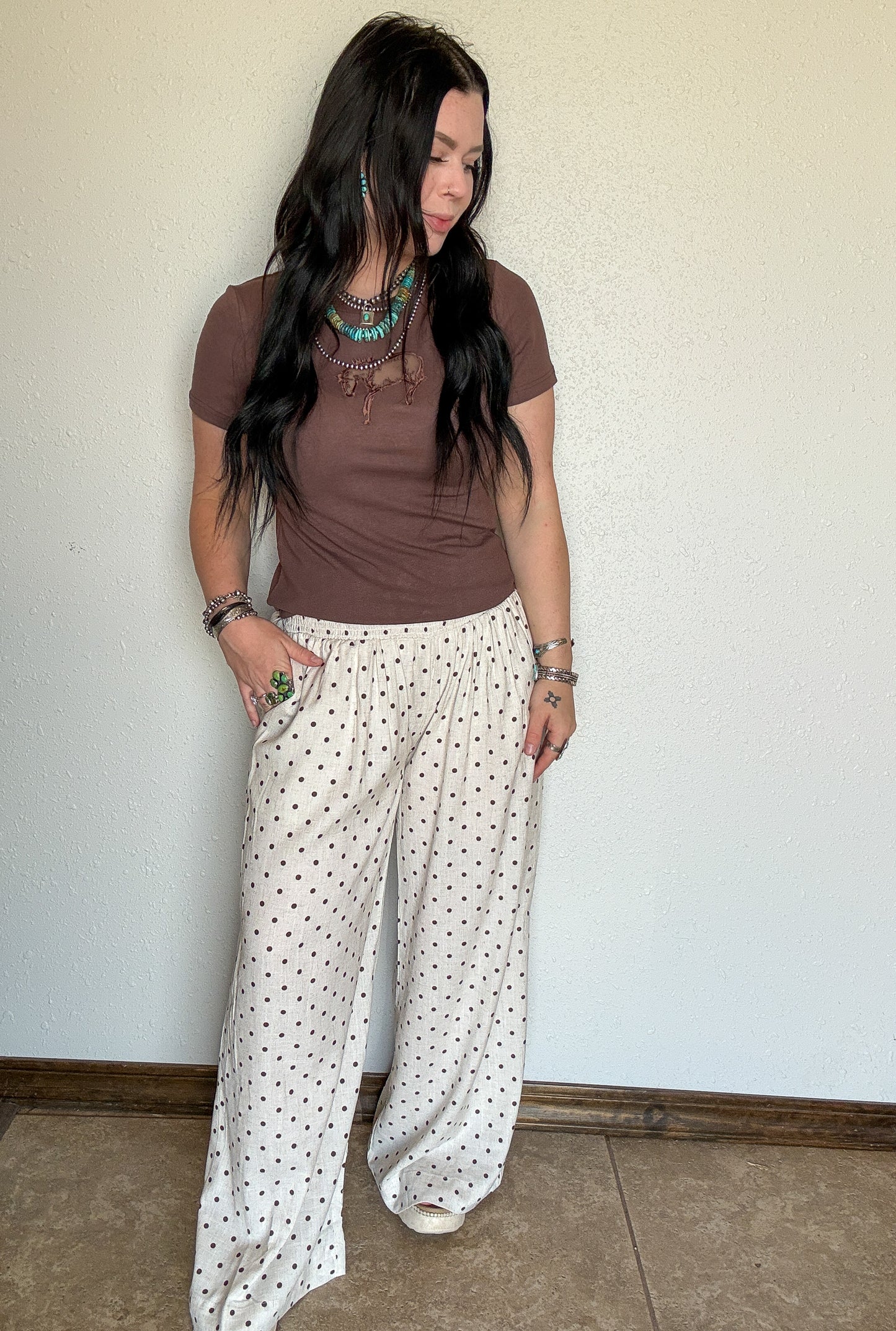 The Parker Polka Dot Pant *Cream