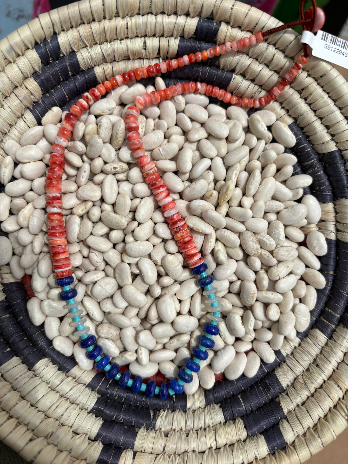 The Americana Lapis, Orange Spiny, and Turquoise Necklace
