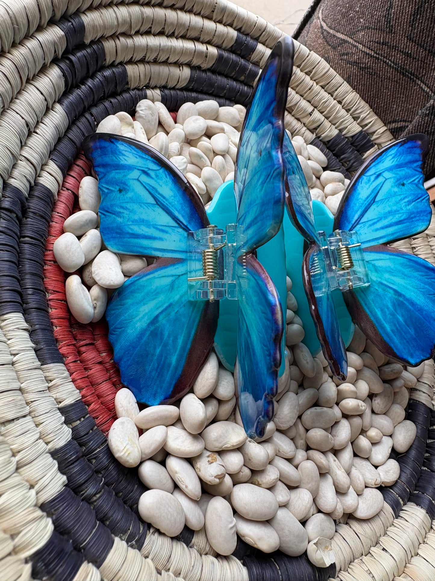 Light Blue Butterfly Claw Clip