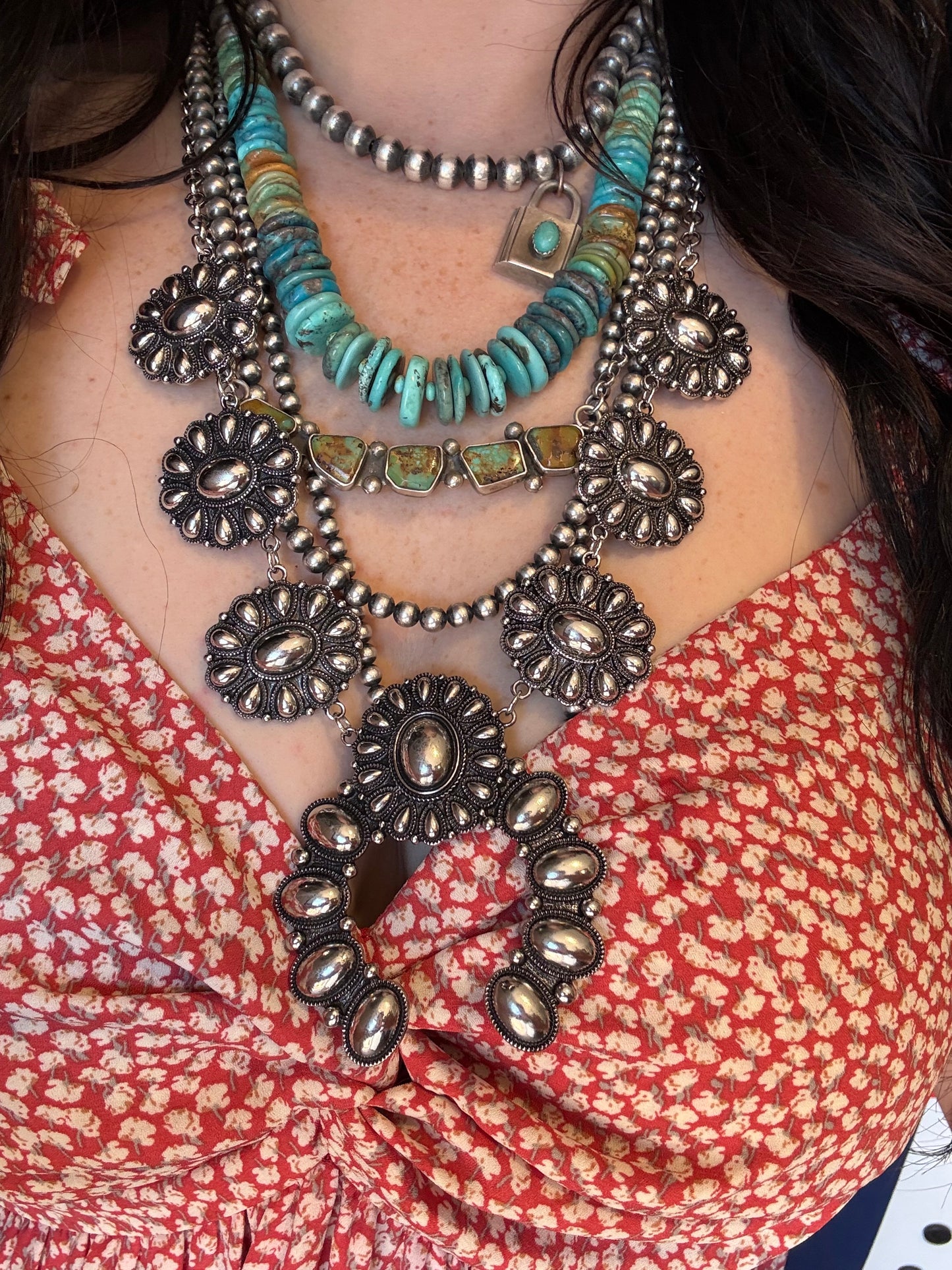 The Waylon Squash Blossom Necklace & Earrings