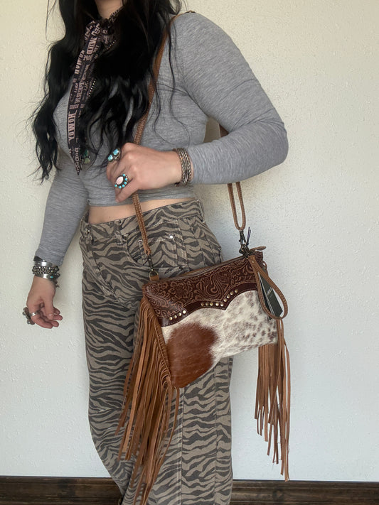 The Hills Cowhide Fringe Bag