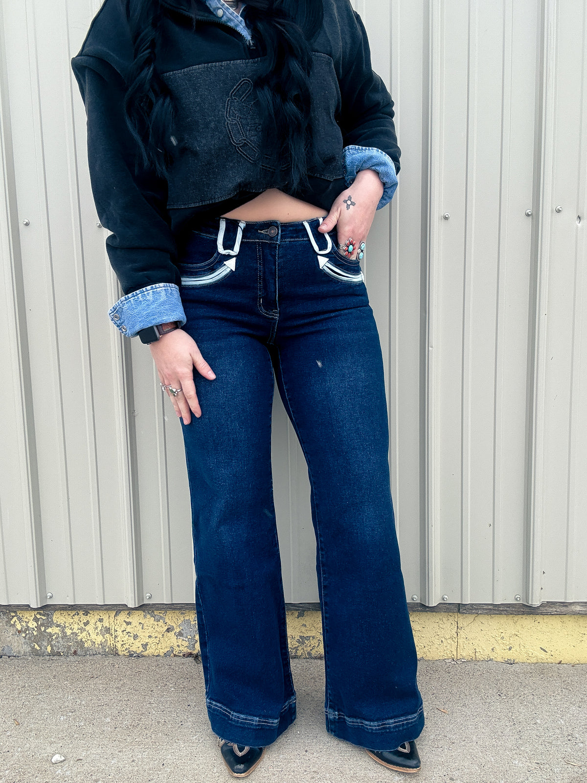 Dark Wash Arrow Denim