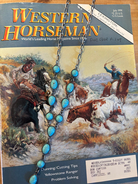 Blue Lariat Necklace