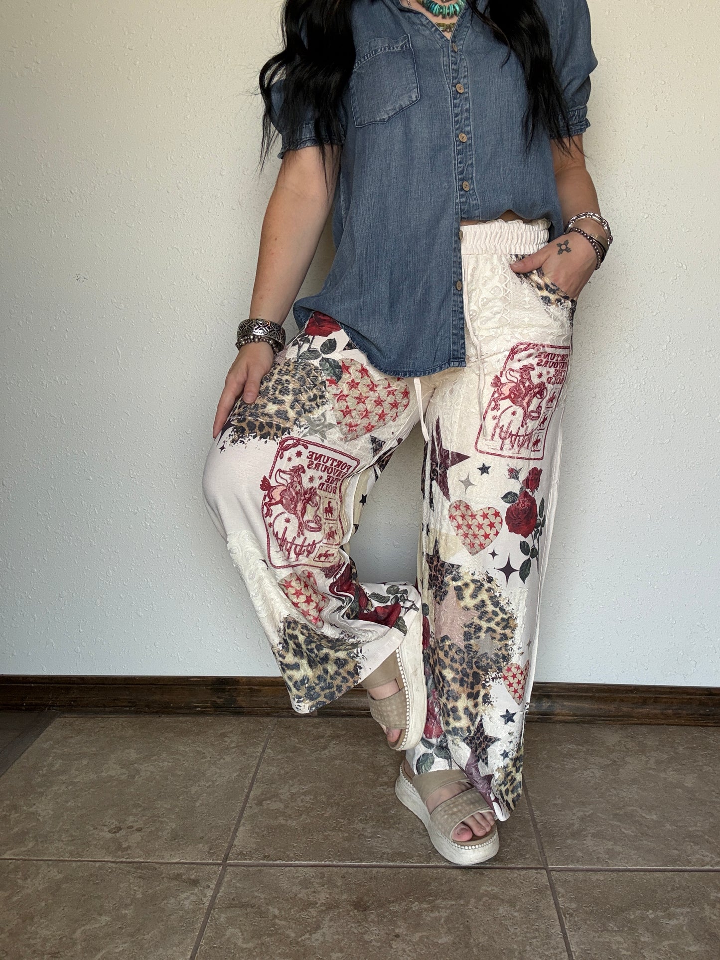 The Star Leopard Drawstring Pants