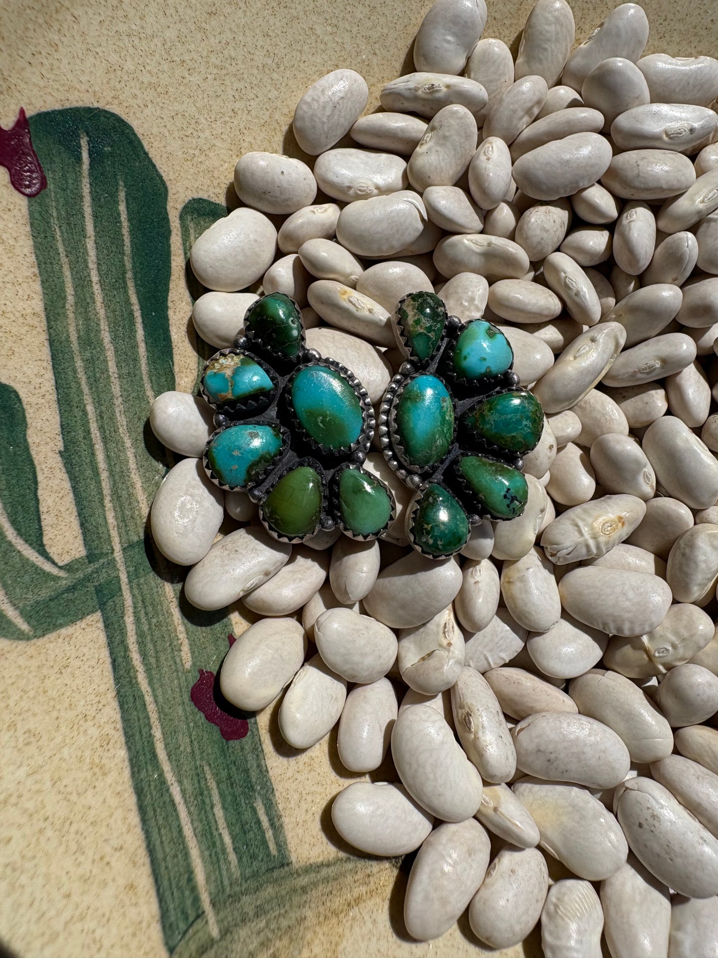 Large Sonoran Gold Half Cluster Earrings