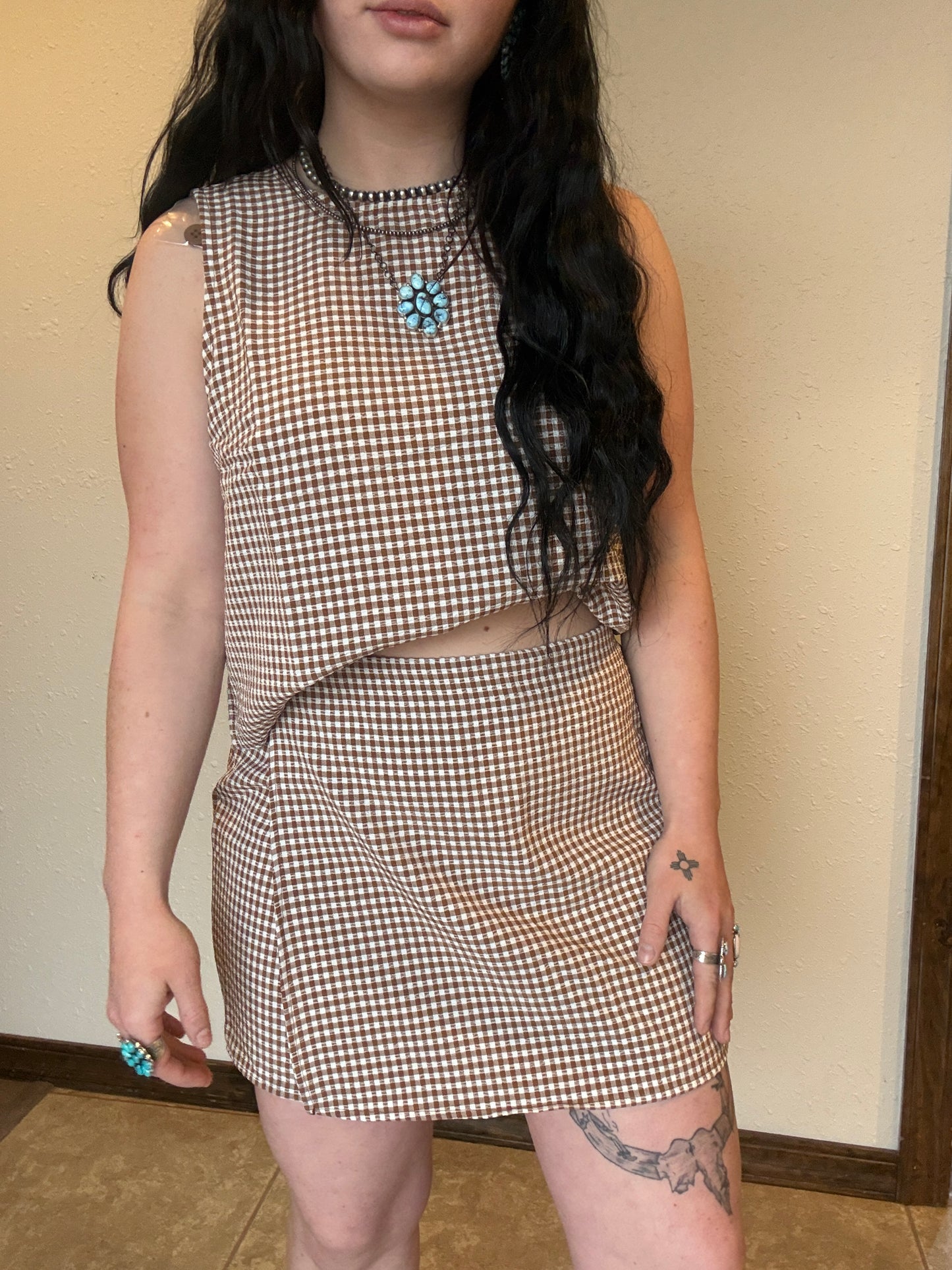 The Cowboy Check Skort Set