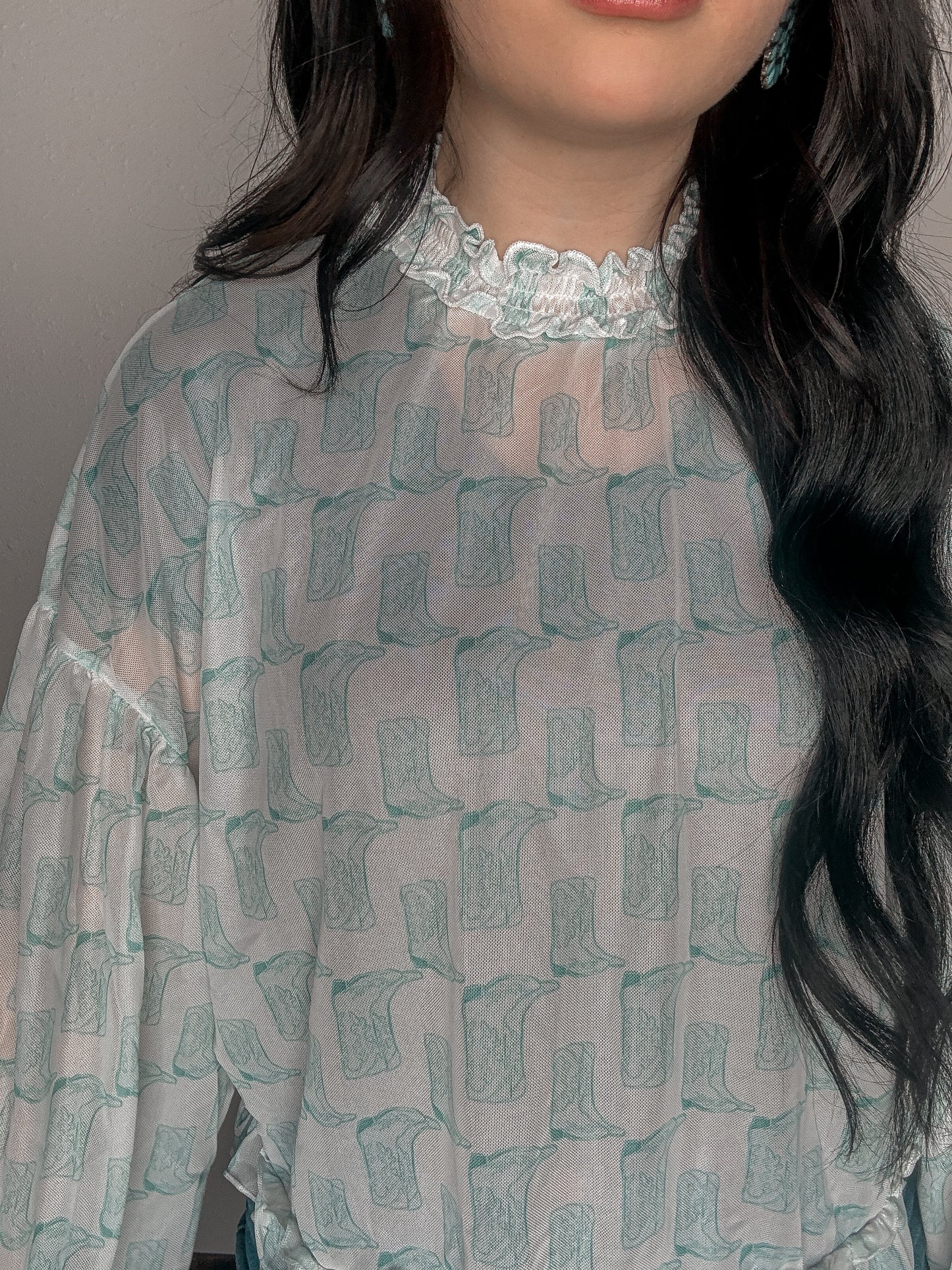 The Betty Boot Ruffle Mesh