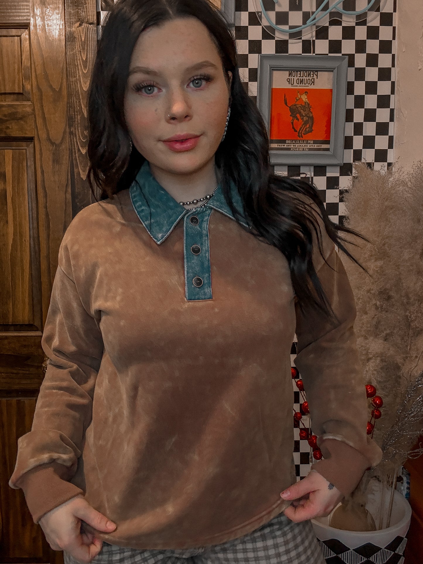 The Teddy Denim Collar Sweater