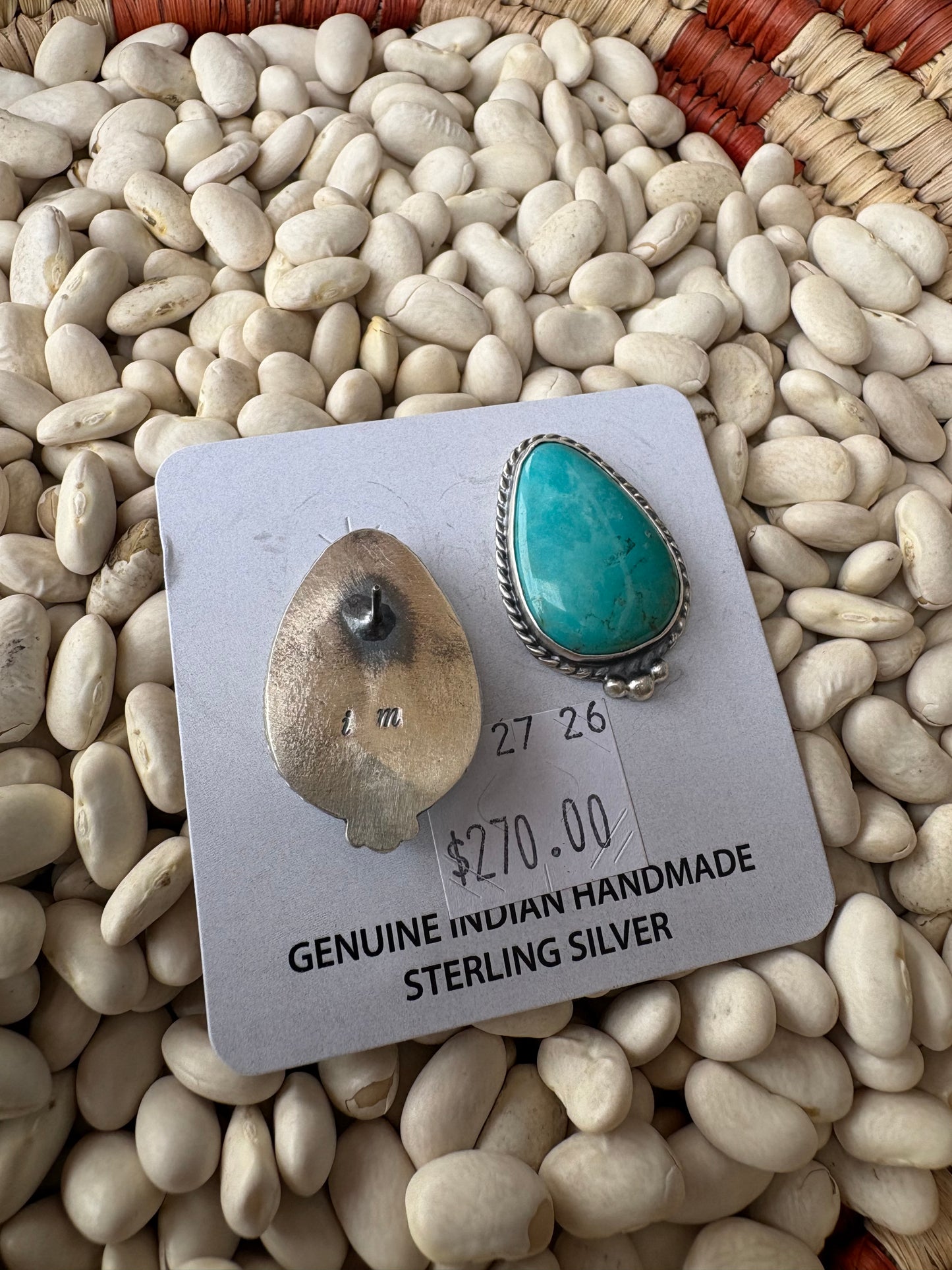 Large Native Made Turquoise Studs
