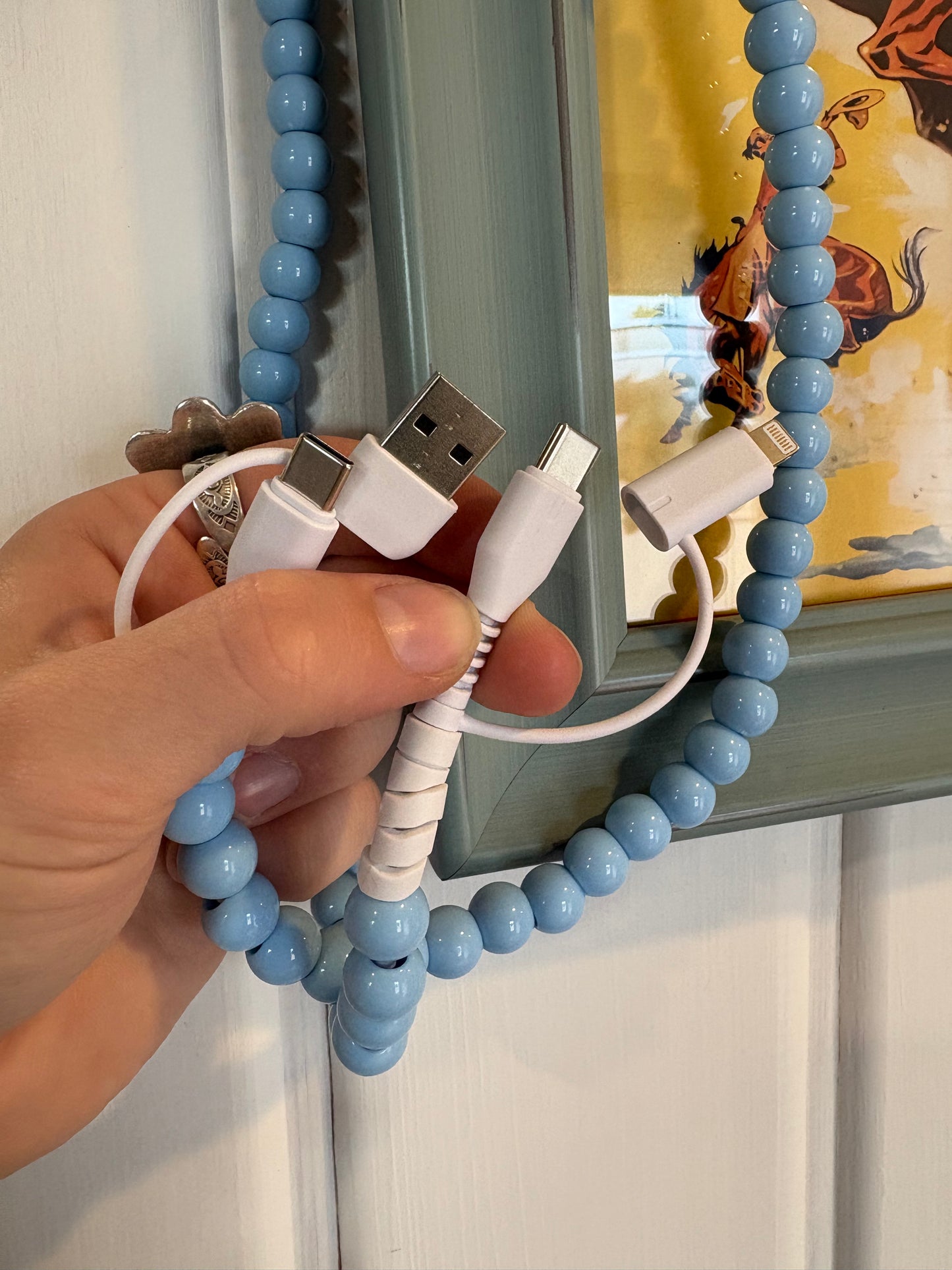 Blue 4-in-1 Bead Charging Cable