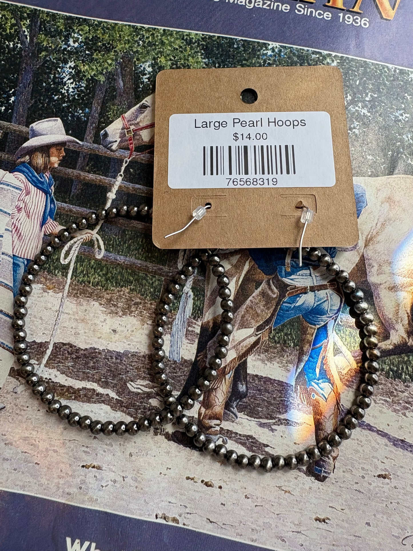 Large Pearl Hoops