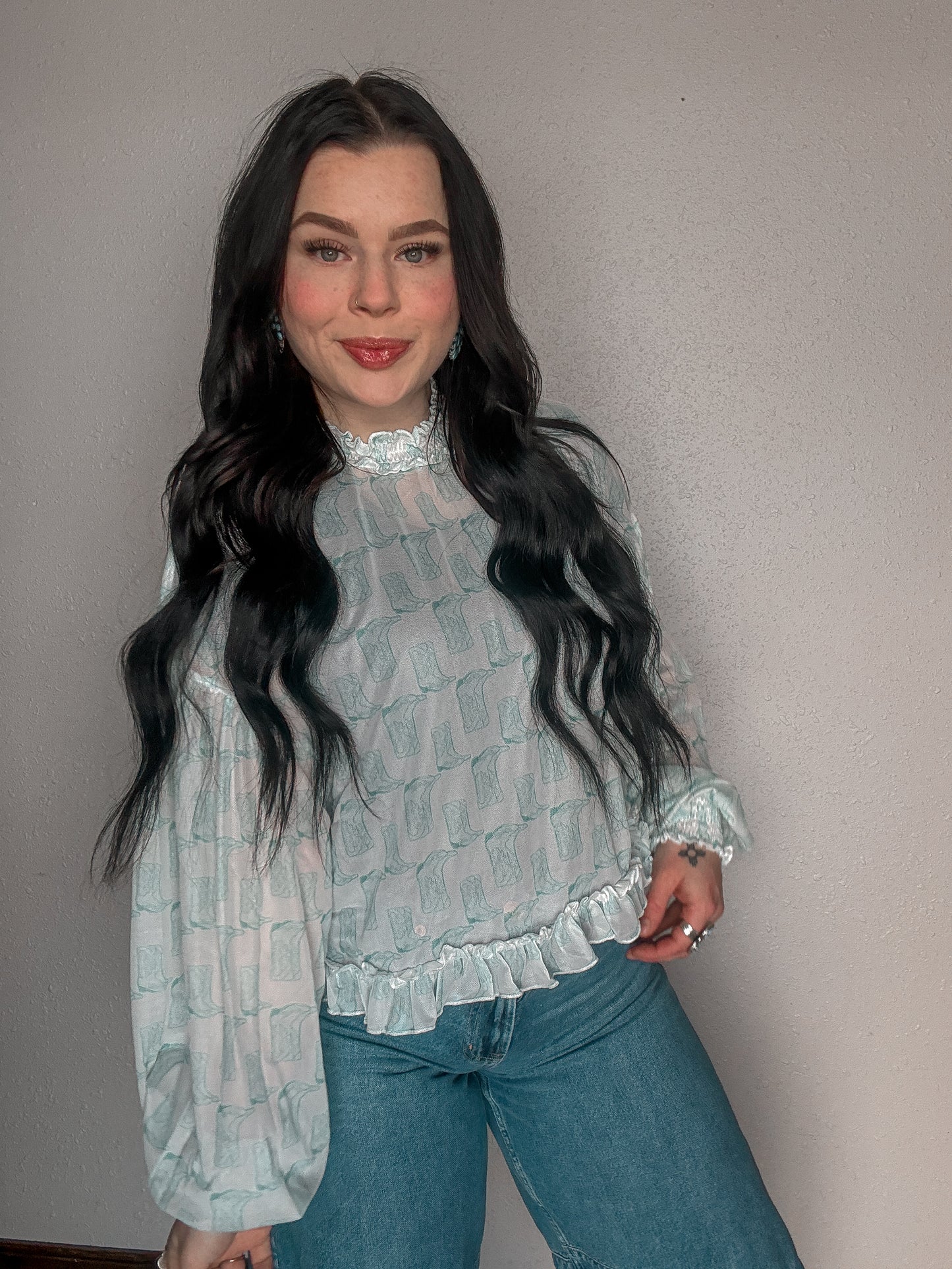 The Betty Boot Ruffle Mesh