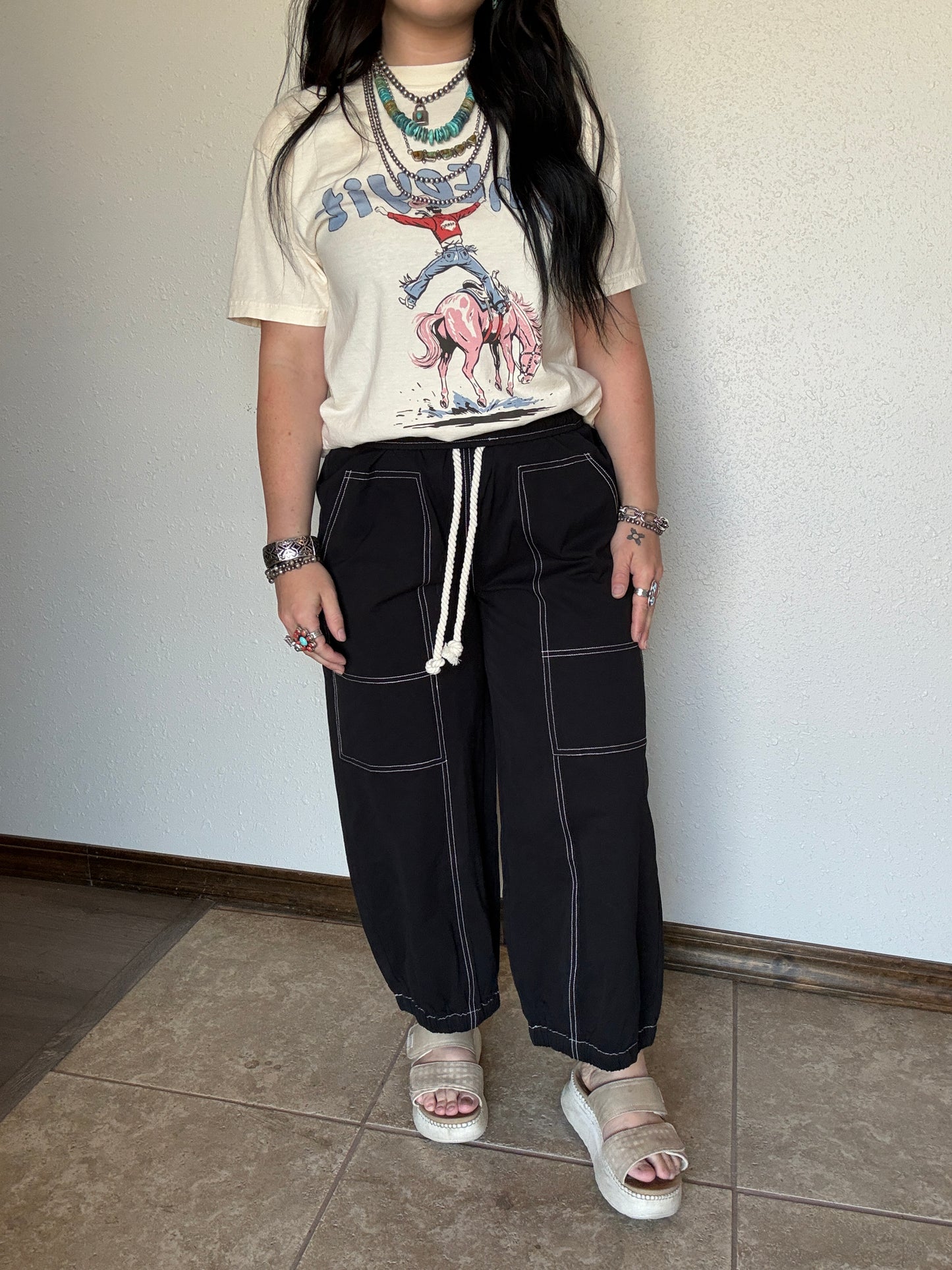 Barrel Shaped Cotton Pants