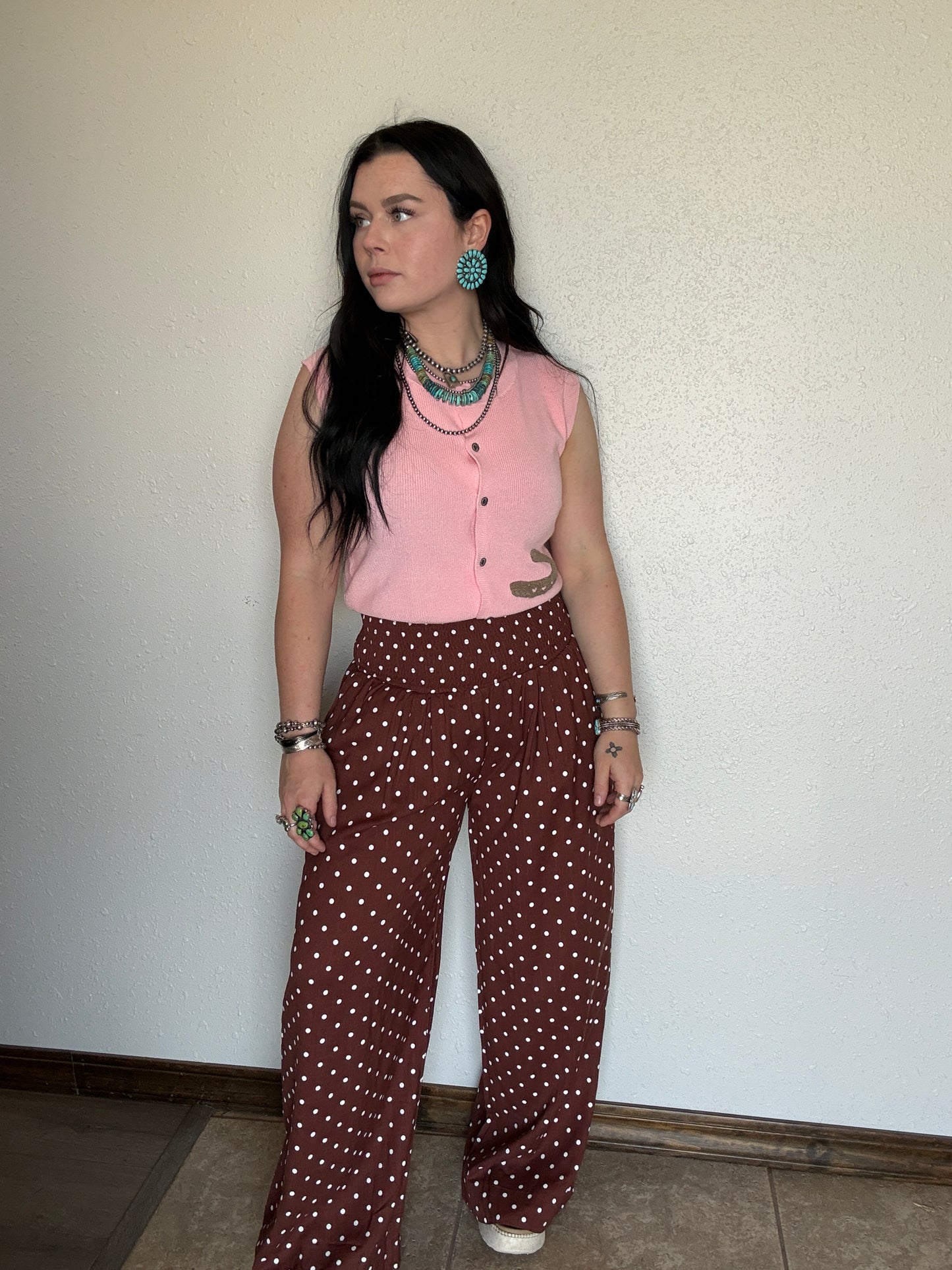 The Parker Polka Dot Pant *Brown