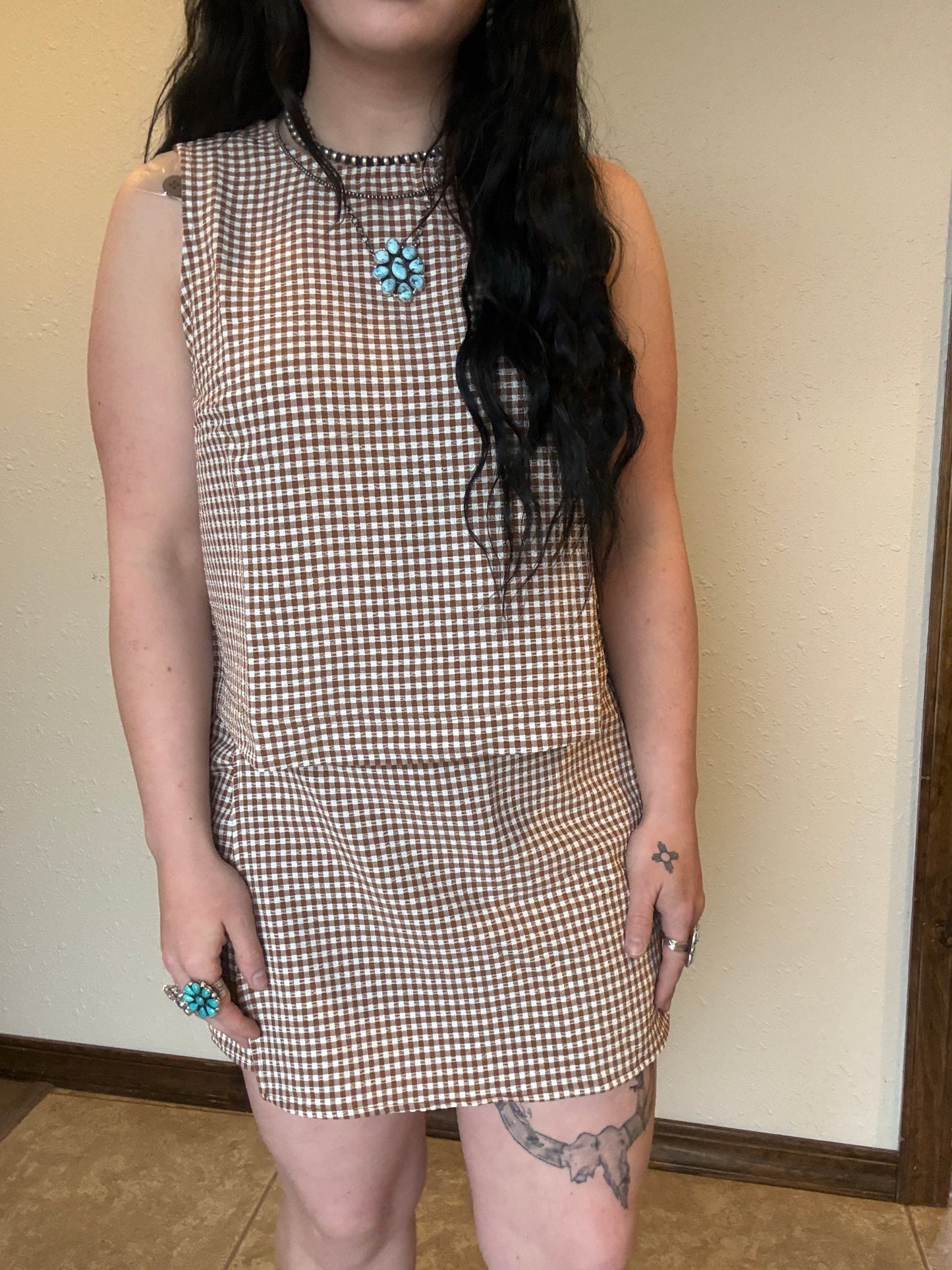 The Cowboy Check Skort Set
