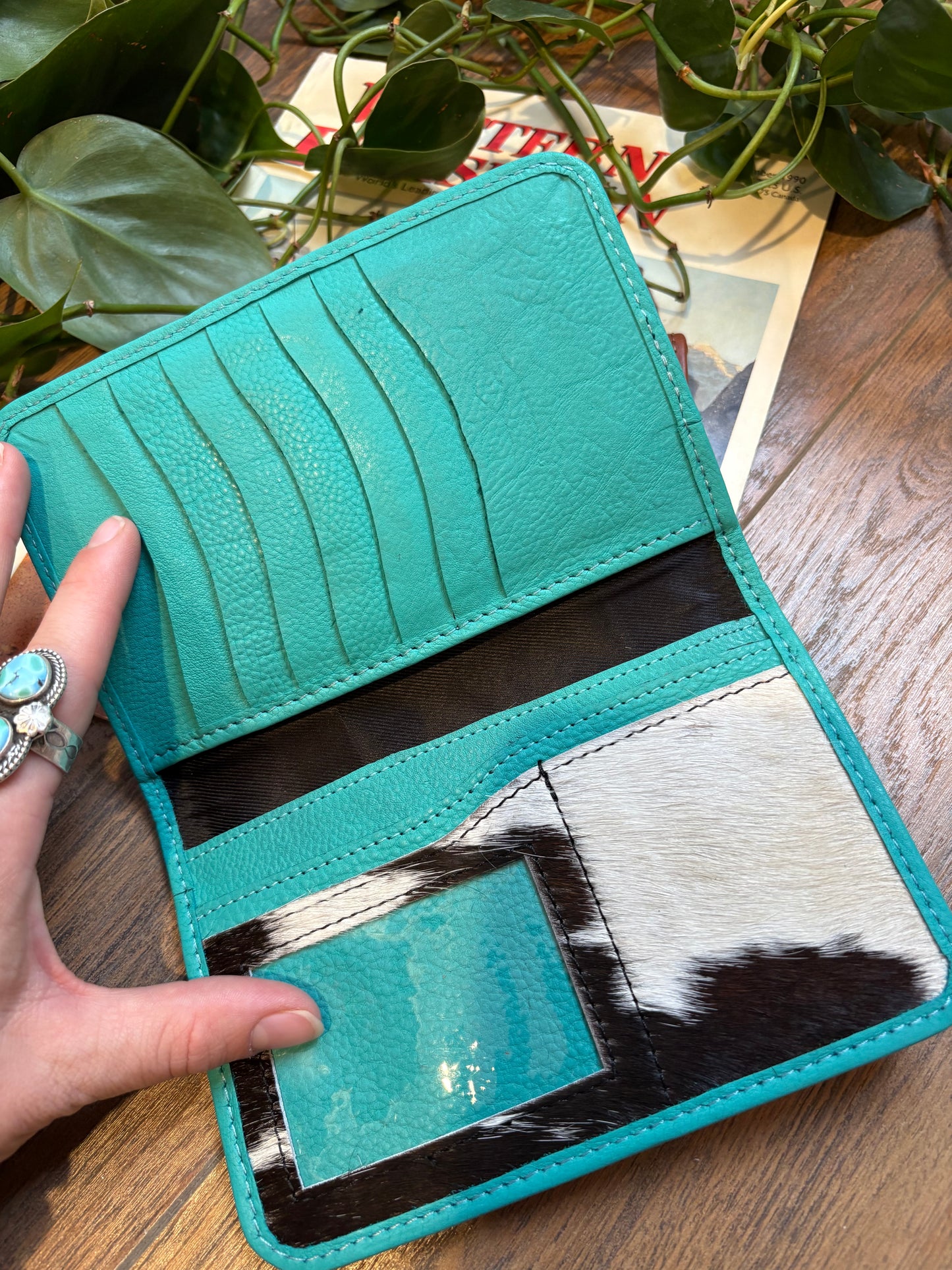 Leather Check Wallet