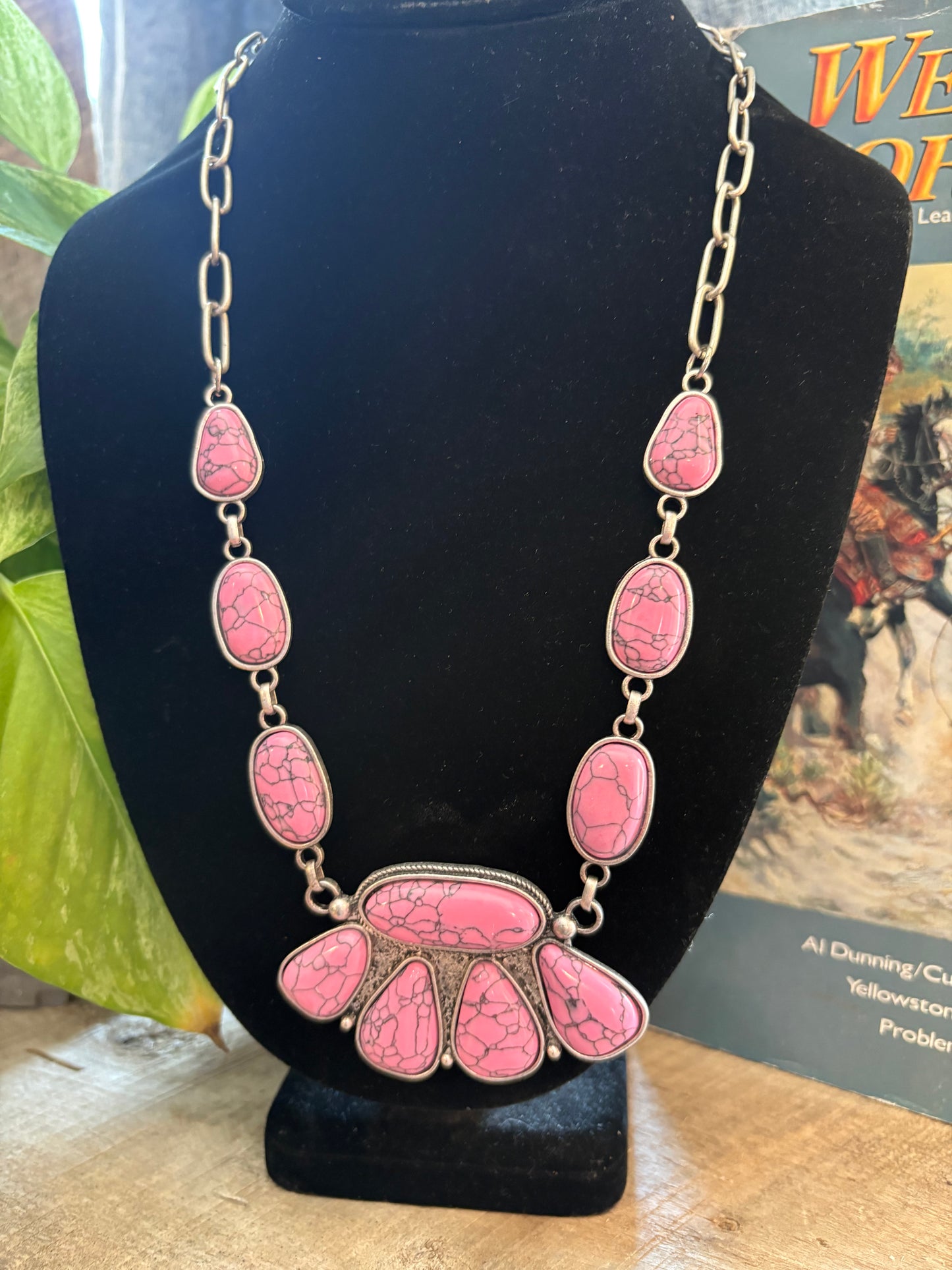Pink Cluster Necklace
