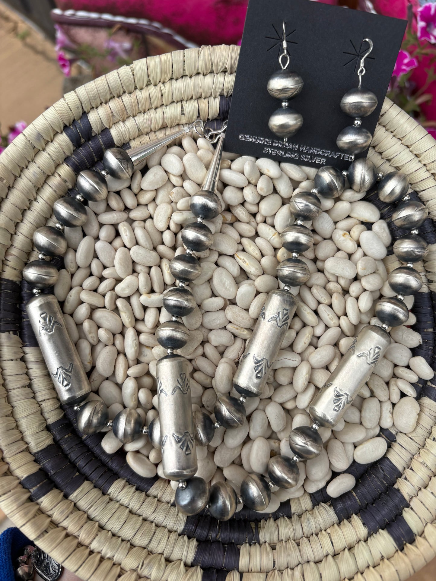 Sharon Cooley Handmade Navajo Pearl Necklace & Earrings
