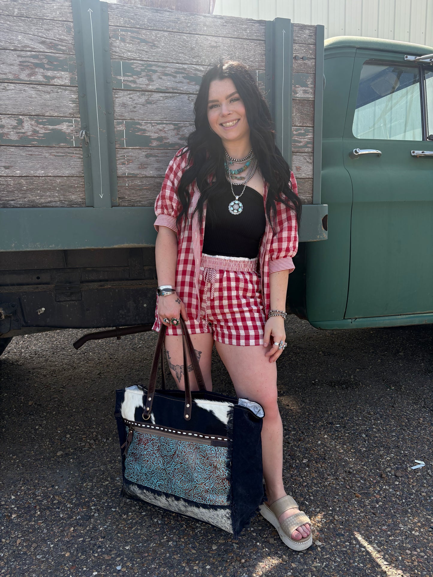 Prairie Breeze Gingham Set *Red