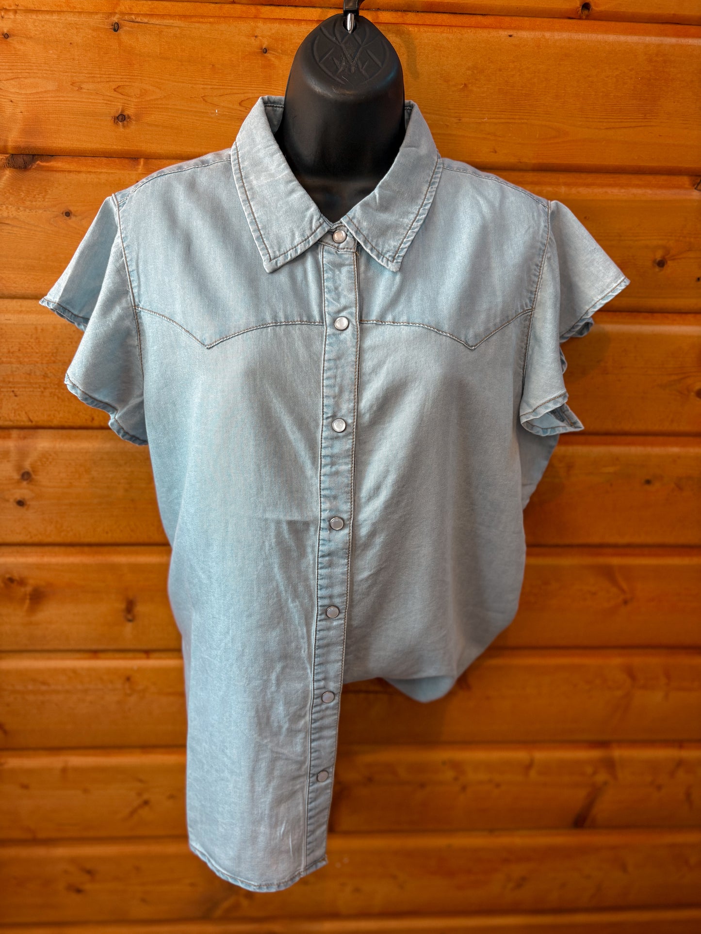 Dainty Denim Pearl Snap