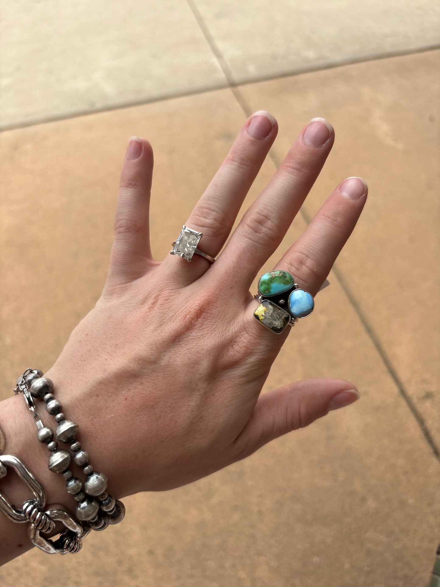 Multi Stone Cluster Ring