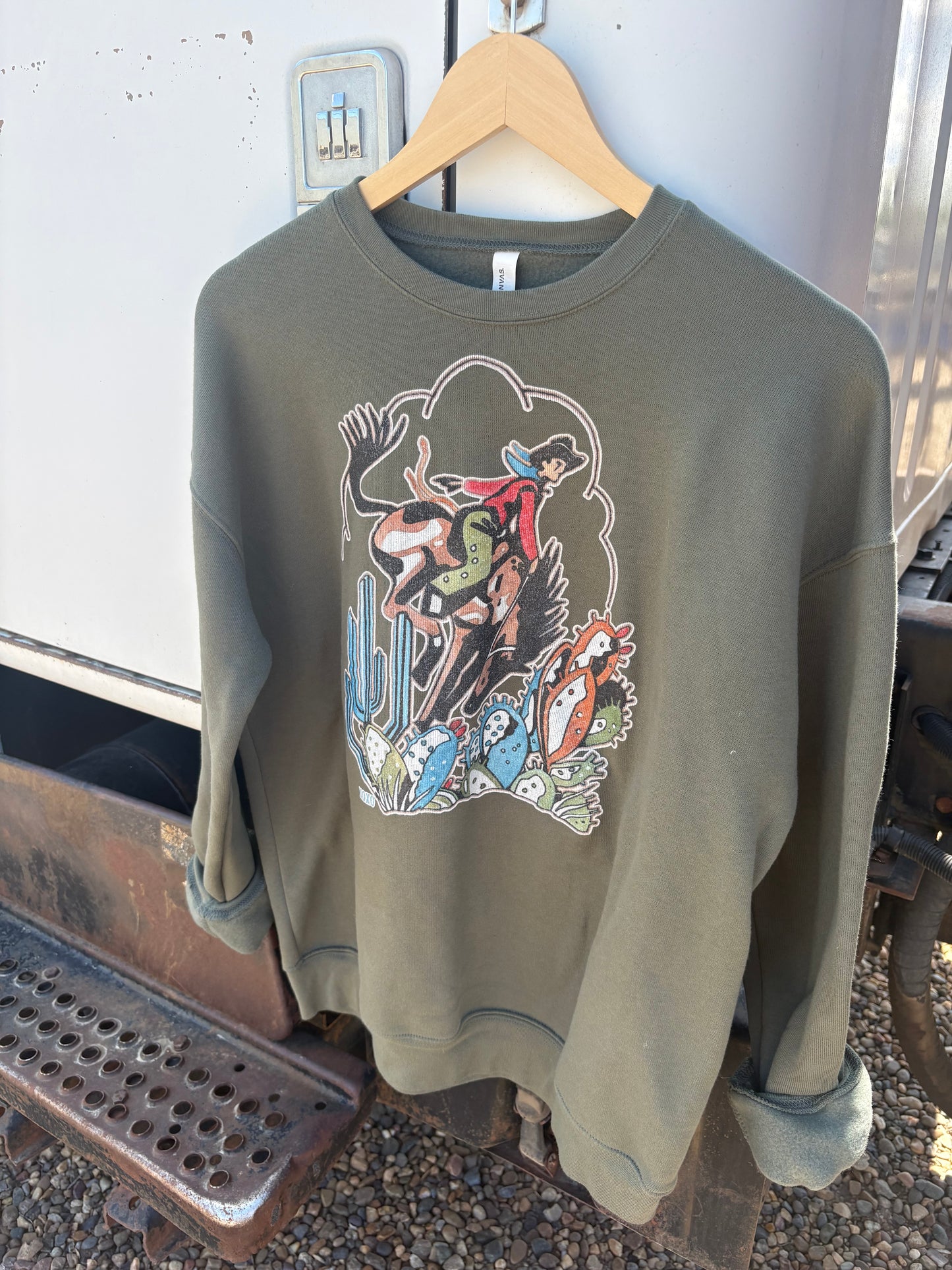 Cowboys & Cactus XOXO ART Hand-drawn Crewneck