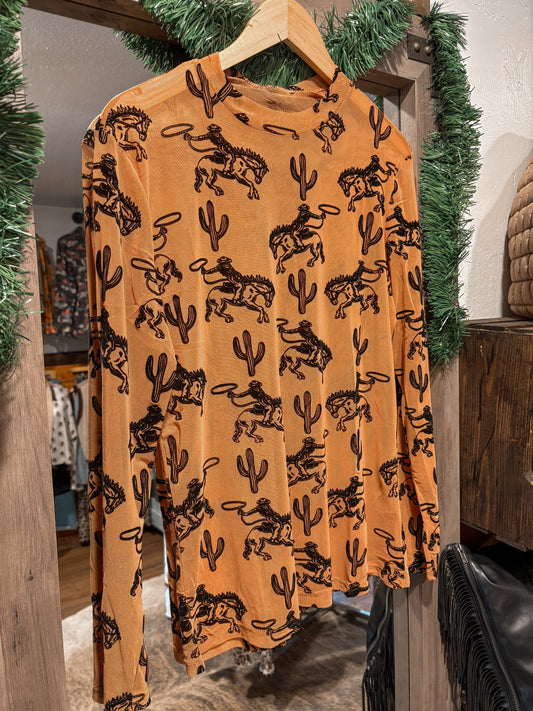 Bronc Match 3D Velvet Detail Mesh