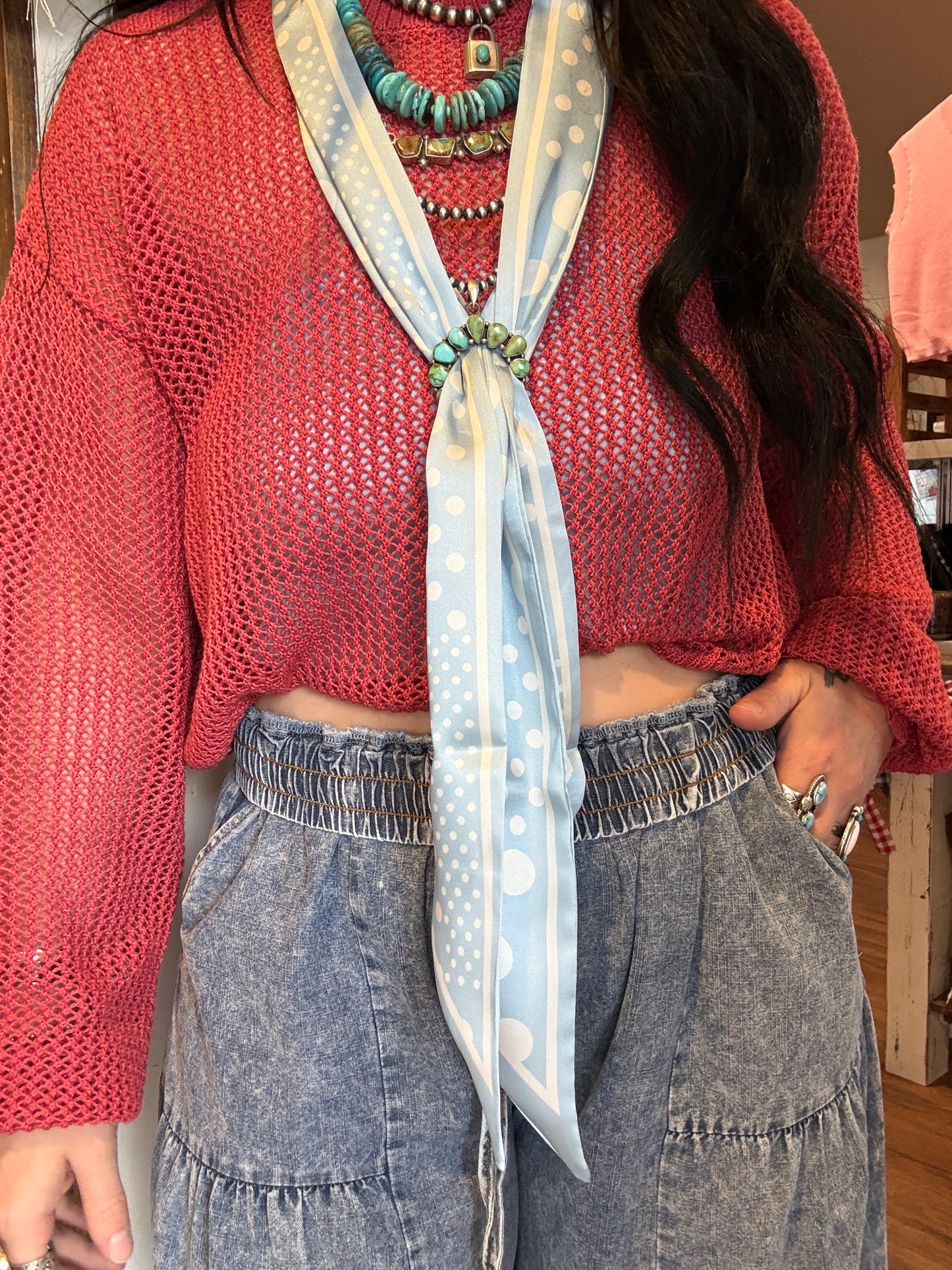 Blue Polka Dot Twilly