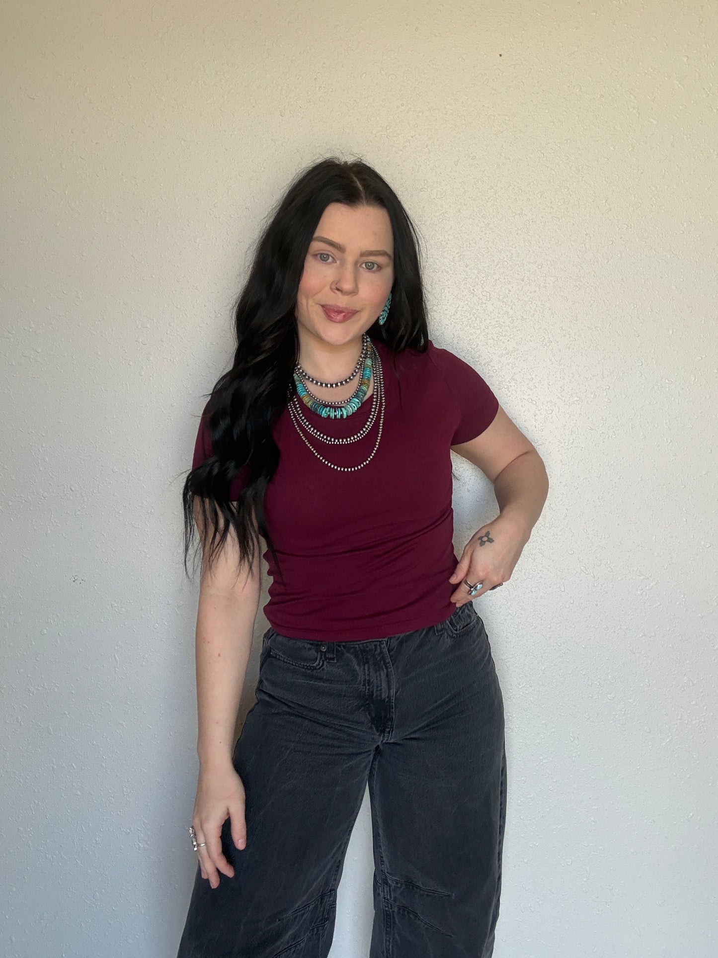 Cotton Basic Tee *Plum