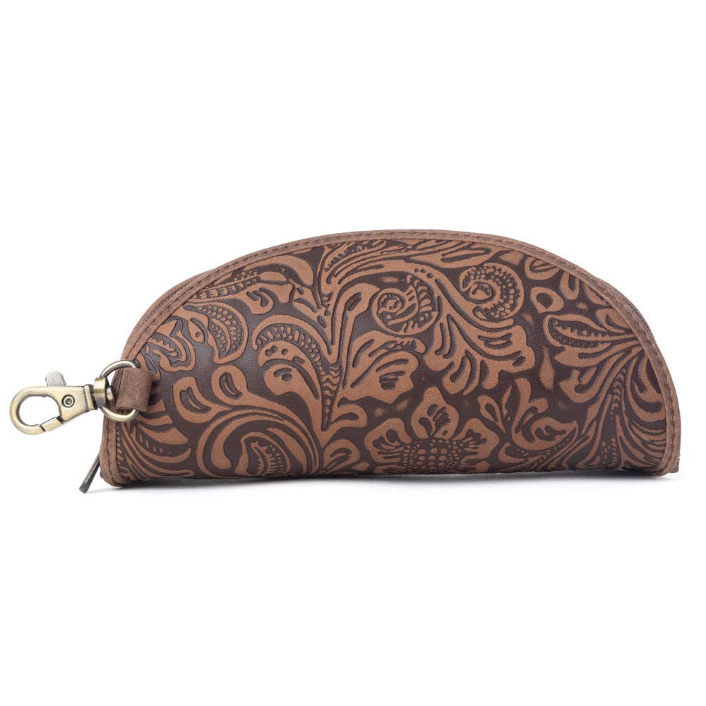 Silver Creek Embossed Leather Sunglass Case