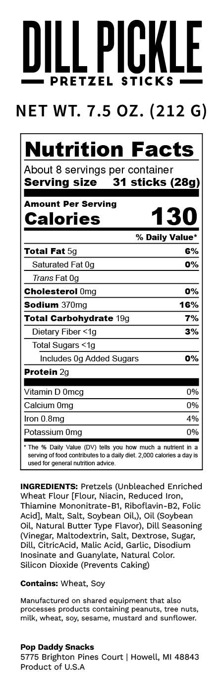Seasoned Pretzels - 7.5oz - Dill Pickle
