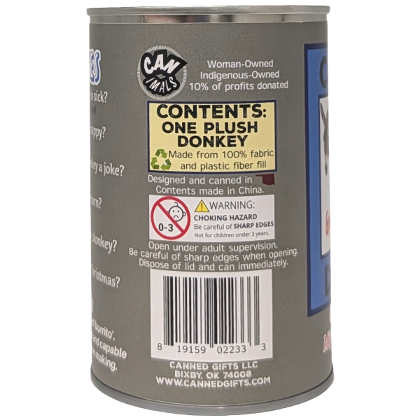 Canned Donkey Stuffie