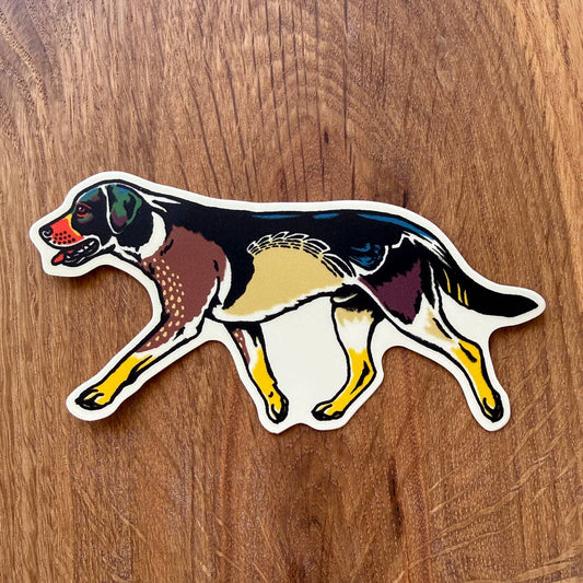 Labrador Wood Duck - 4 Inch Matte Vinyl Bird Dog Sticker